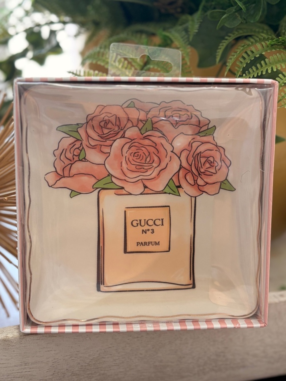 Fashion  No.3 Parfum Decorative Trinket Dish - Pink Floral
